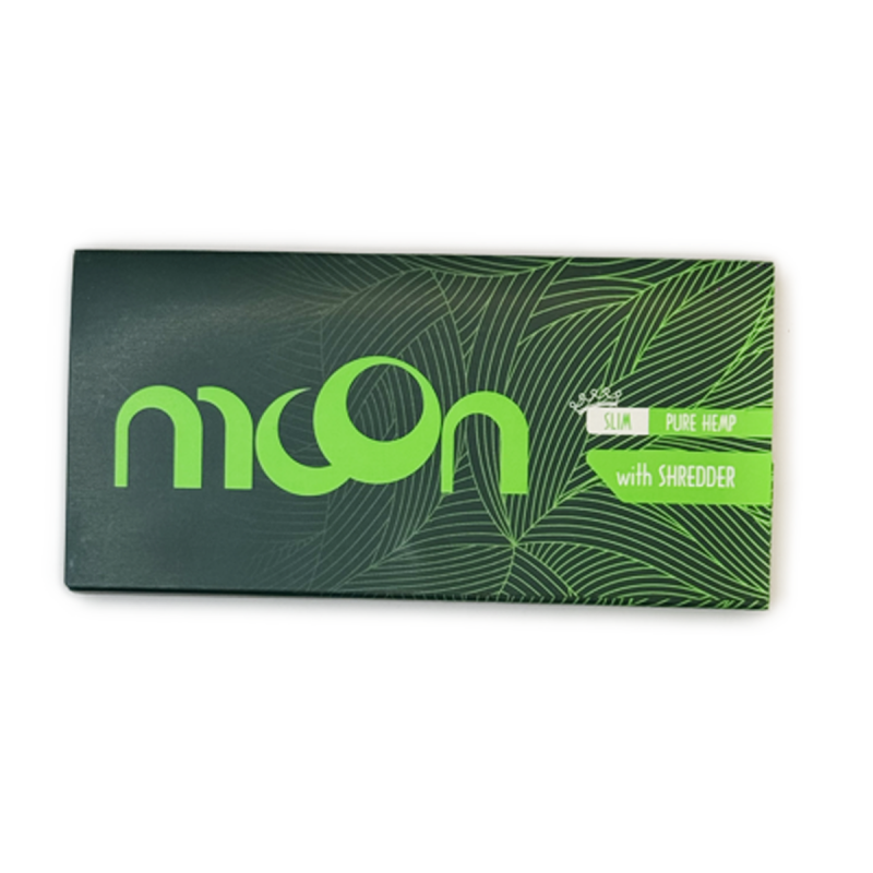 Moon Slim Pure Hemp Rolling Papers with Shredder Edición Verde