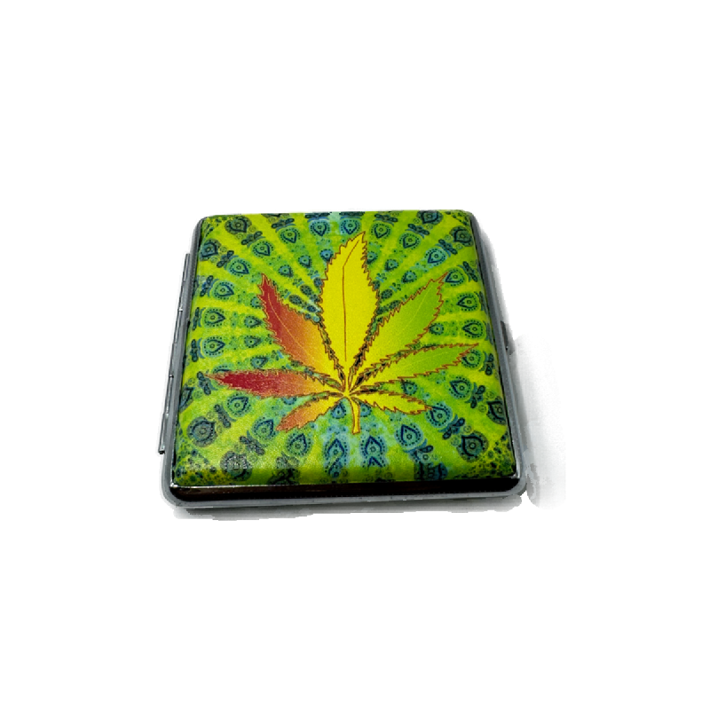Cigarrera metálica verde 420