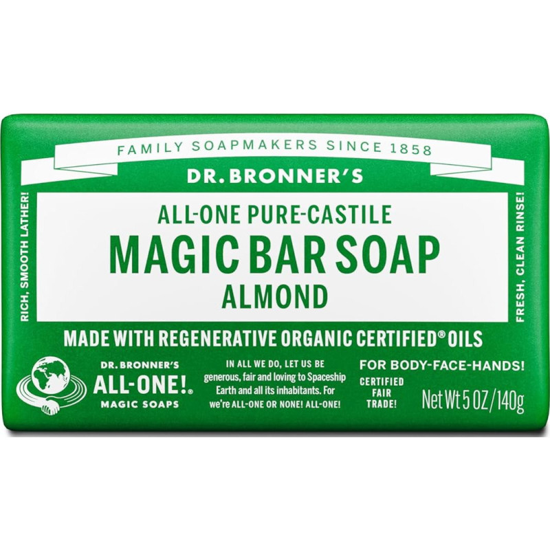 Dr. Bronner’s  Jabón puro de castilla en barra aroma Almendra