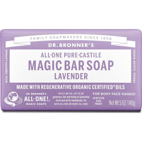 Dr. Bronner’s Jabón puro de castilla en barra aroma Lavanda