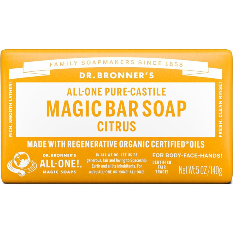 Dr. Bronner’s Jabón puro de castilla en barra aroma Cítrico